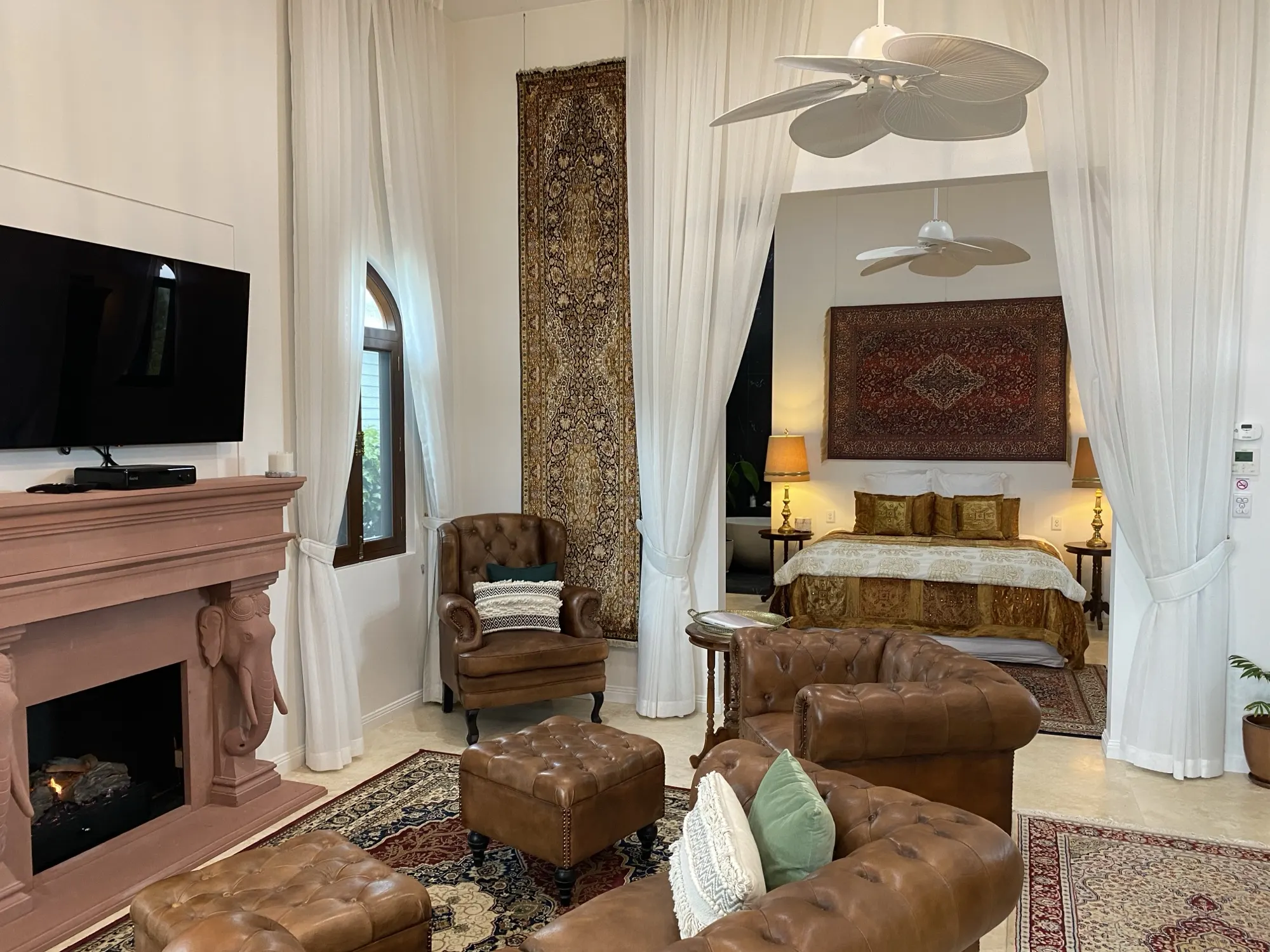The Lotus House lounge and bedroom